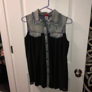 Jean button up shirt